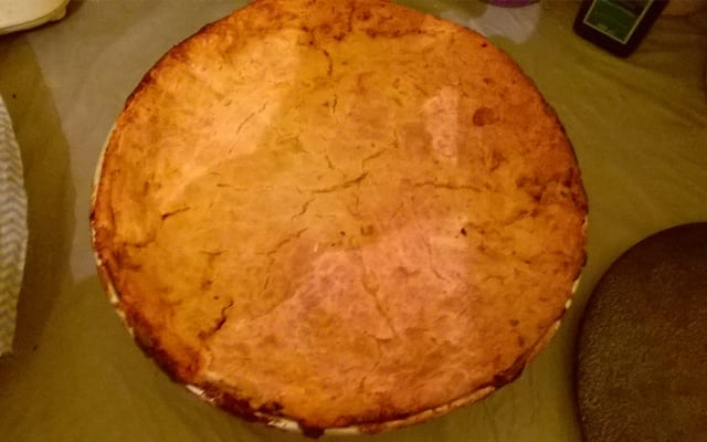 Torta de frango, ervilha e milho