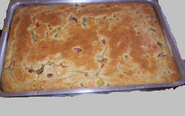 Torta de legumes e salsicha