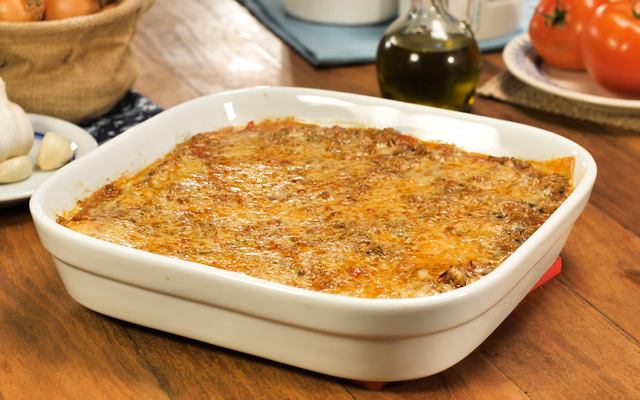 Polenta com carne moida