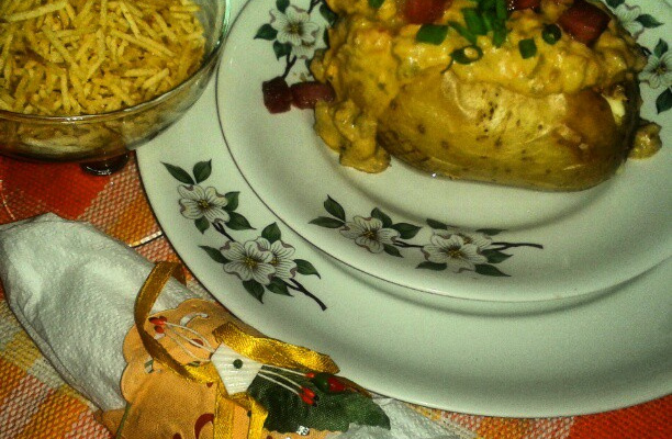 Batata recheada de shopping