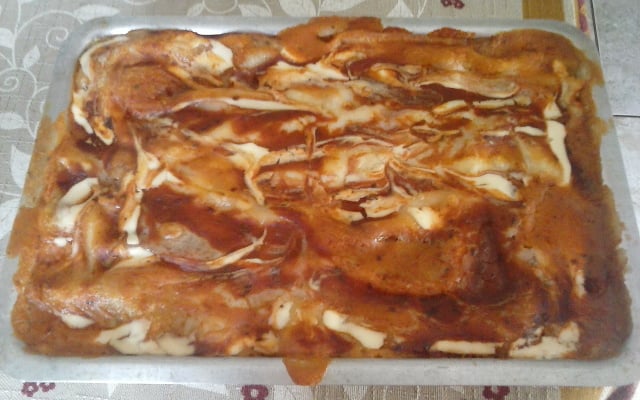 Lasanha de massa de pastel