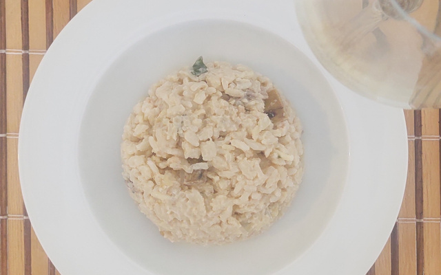 Risoto de banana com  gengibre