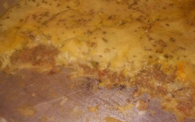 Torta de carne moída de liquidificador