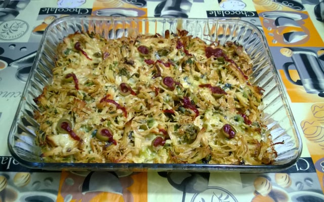 Peito de frango desfiado com couve-flor ao forno (Lúcio Cezar)