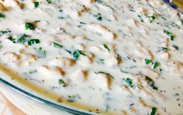 Frango cremoso com batata