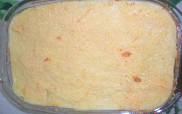 Bolo de batata com sobras de frango assado