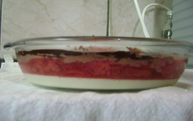 Delícia cremosa com morangos