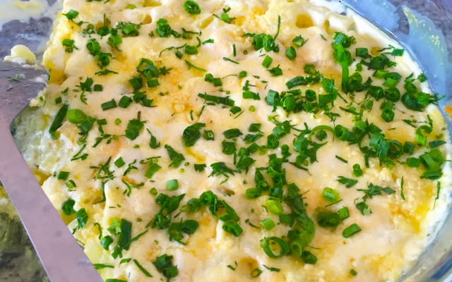 Batata com creme de leite ao forno