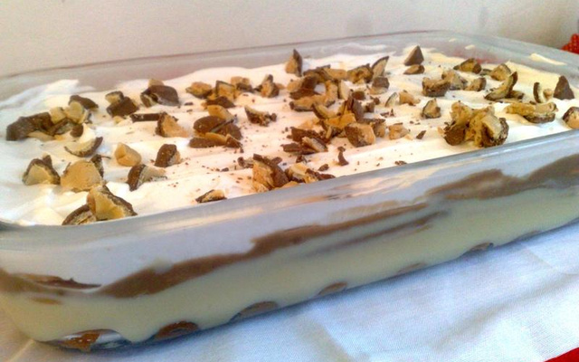 Pavê de creme e chocolate