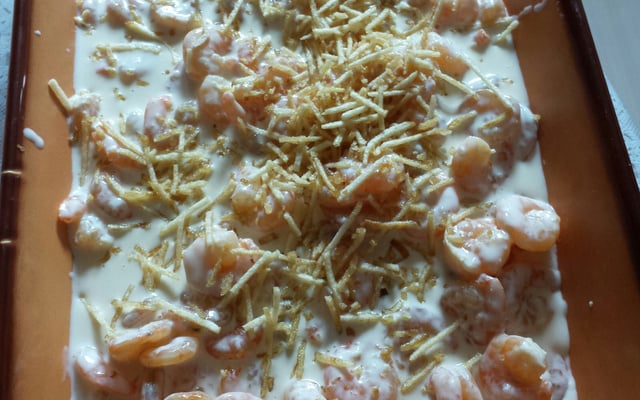 Camarão com requeijão cremoso e creme de leite