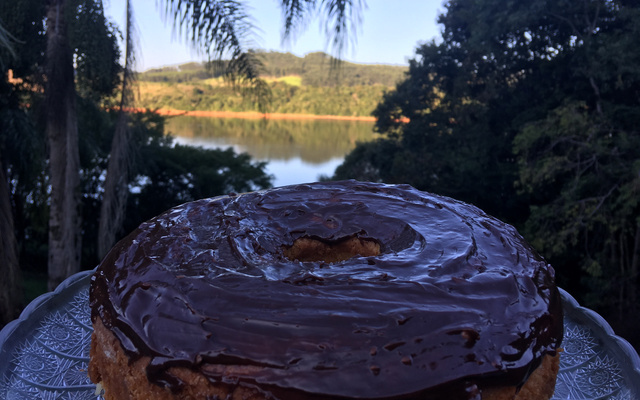 Bolo de laranja de umbigo com casca da Li