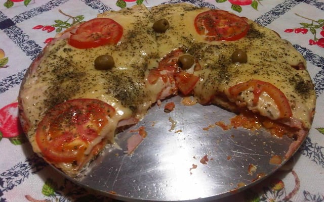 Pizza de pão de fôrma
