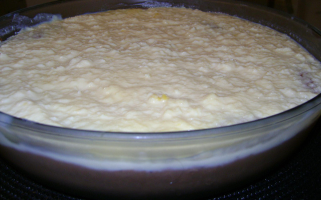 Mousse de brigadeiro com creme amarelo