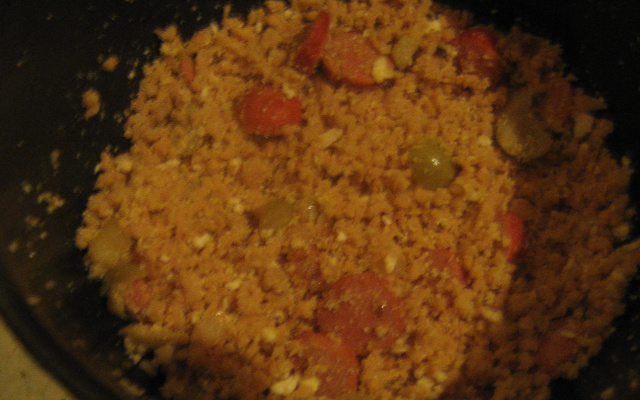 Farofinha rápida de proteína de soja