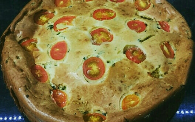 Torta de espinafre de liquidificador
