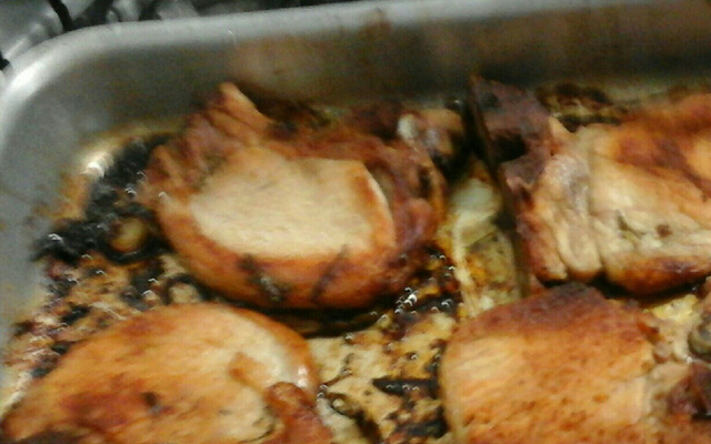 Bisteca de Porco assada simples