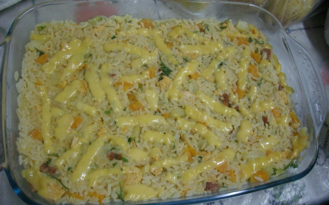 Risoto de frango na panela de pressão