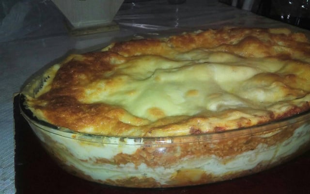 Lasanha de carne de soja deliciosa