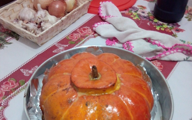 Carne seca na moranga com cream cheese