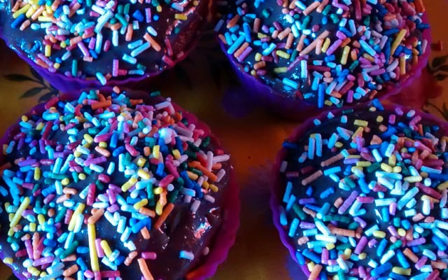 Cupcake de chocolate com cobertura de brigadeiro