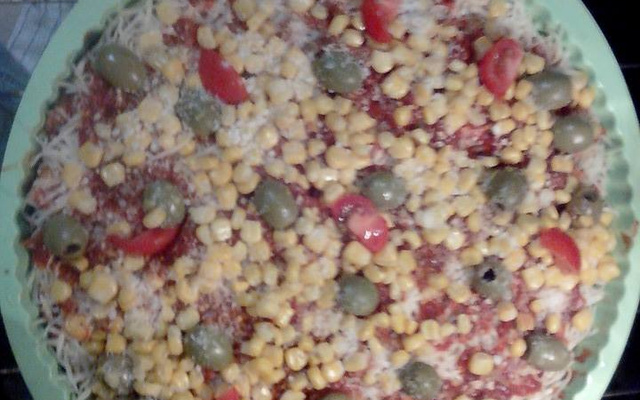 Pizza de pão fatiado