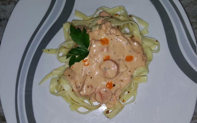 Espaguete ao molho gorgonzola à moda do Gordinho