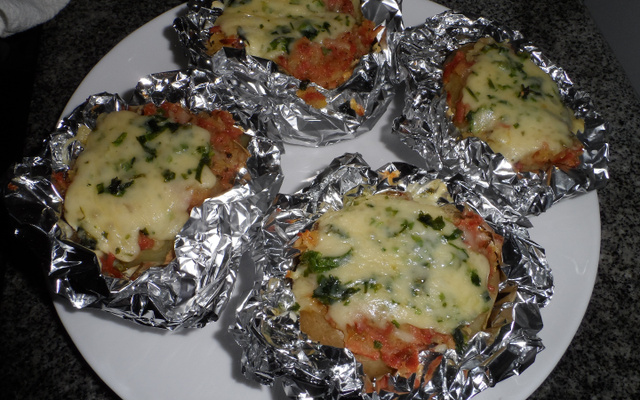 Batata recheada com calabresa defumada