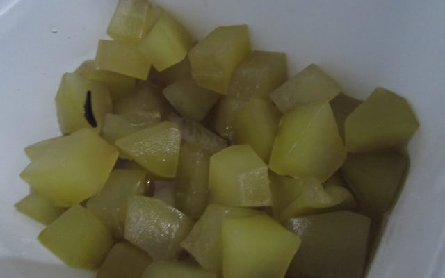 Doce de mamão verde em cubinhos