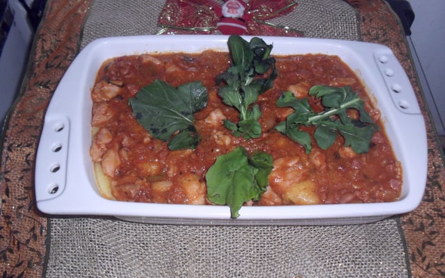 Frango com polenta mole