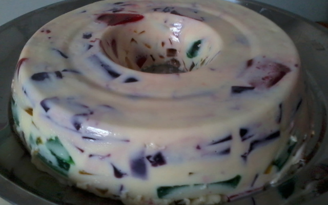 Gelatina colorida sem carboidrato