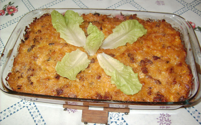 Arroz de forno à carbonara da Marta