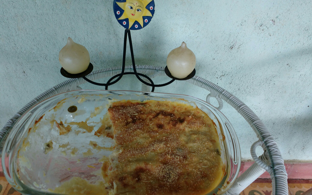 Torta de batata com bacalhau