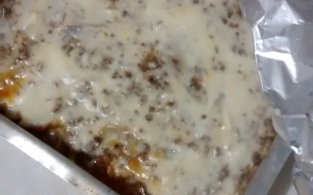 Lasanha de berinjela com soja