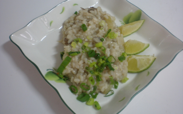 Risoto com funghi e gorgonzola