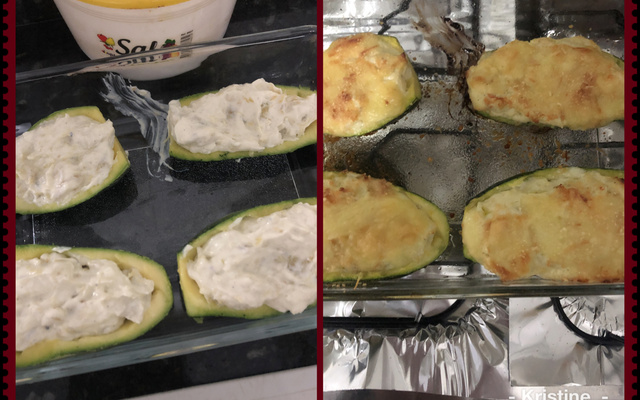 Abobrinha recheada com ricota