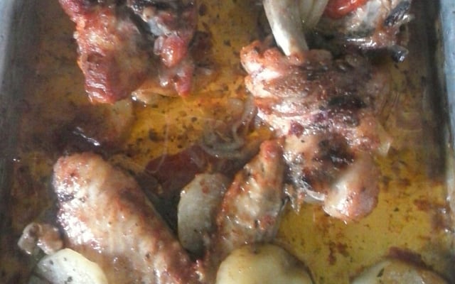 Asa de frango assada no forno