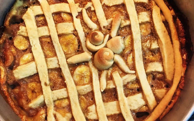 Torta de banana com massa podre