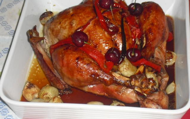 Peru com farofa crocante