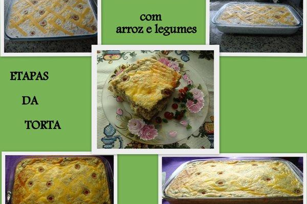 Torta de atum com arroz e legumes