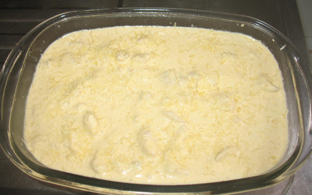 Frango com creme de cebola