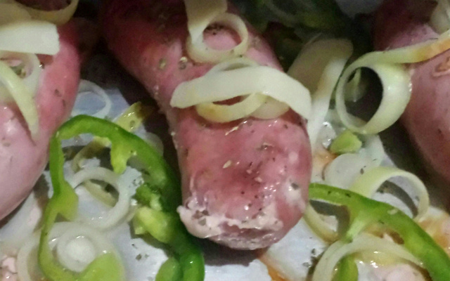 Linguiça ao forno