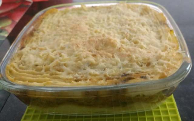 Escondidinho de batata com lombo de porco desfiado