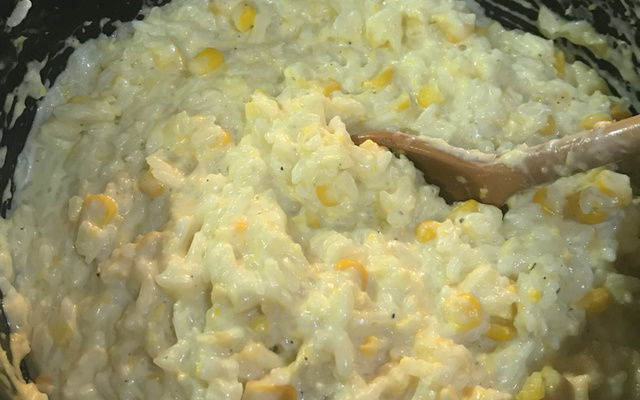 Arroz com creme de milho