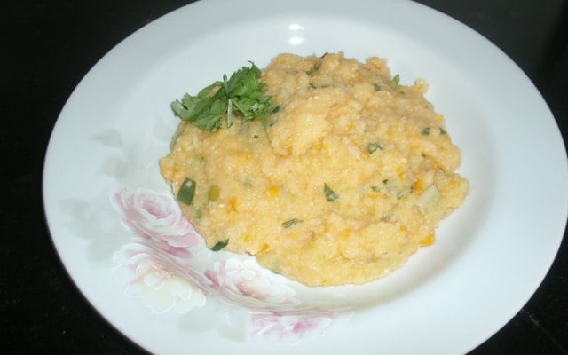 Polenta com pedaços de milho