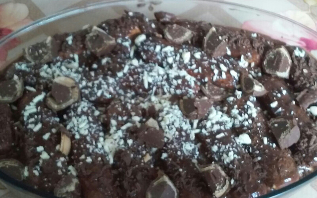 Pavê de chocolate preto e chocolate branco