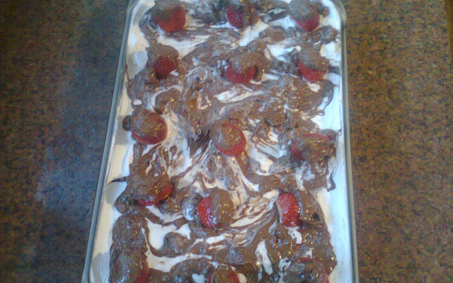 Sobremesa deliciosa de morango