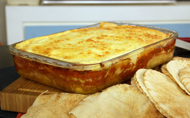 Lasanha de pão sírio