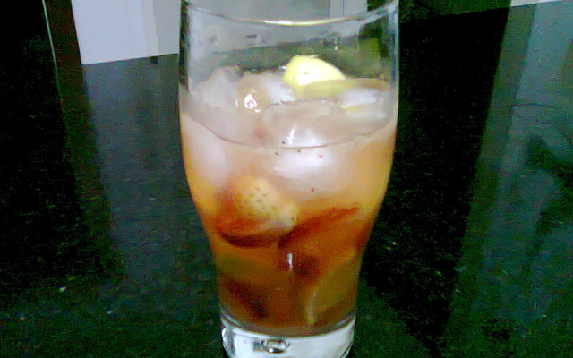 Caipvodka com morango