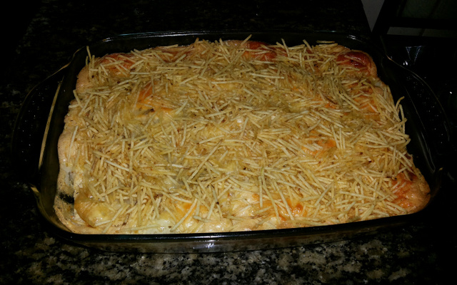 Arroz de forno com linguiça