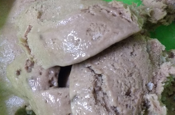 Sorvete de cacau a base de gelatina